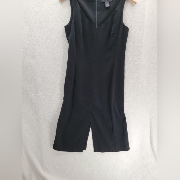 EXPRESS black Slit front & Back V-neck Sleeveless Dress Size- 3/4 - Picture 2 of 8